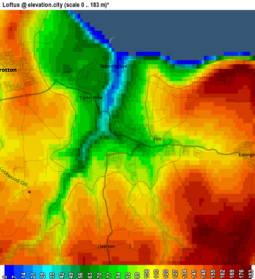 Loftus elevation map