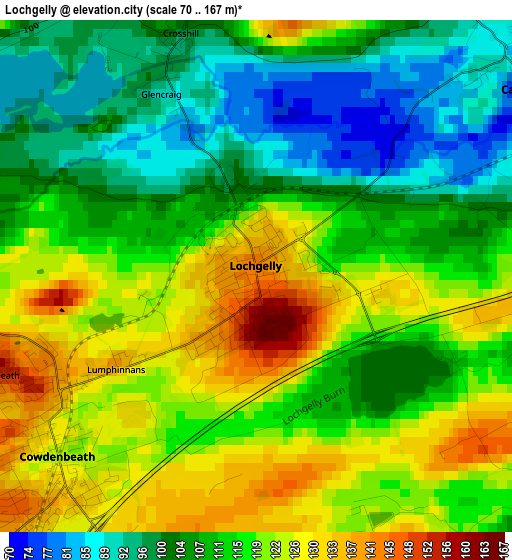 Lochgelly elevation map