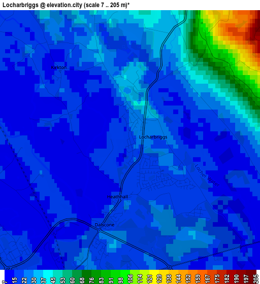 Locharbriggs elevation map