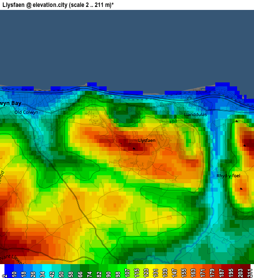 Llysfaen elevation map