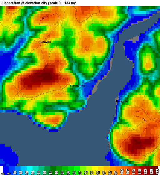 Llansteffan elevation map