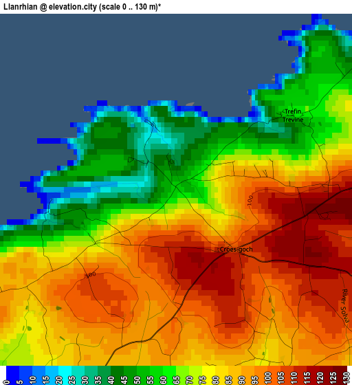 Llanrhian elevation map