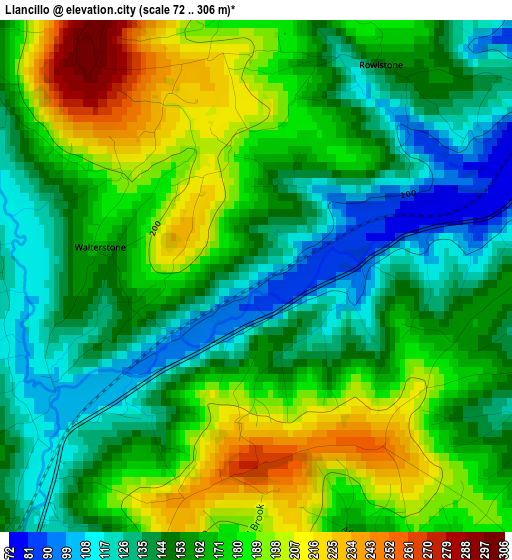 Llancillo elevation map