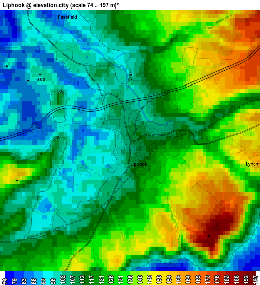 Liphook elevation map