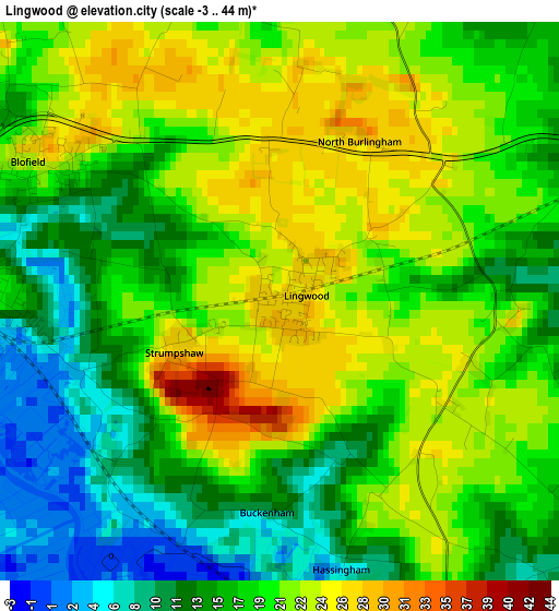 Lingwood elevation map