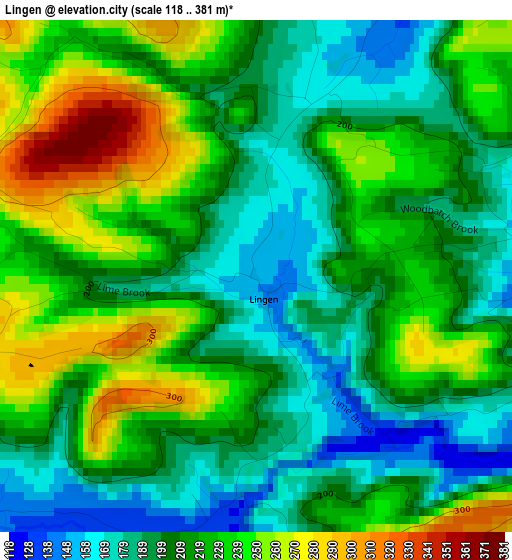 Lingen elevation map