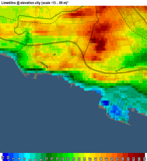 Limekilns elevation map