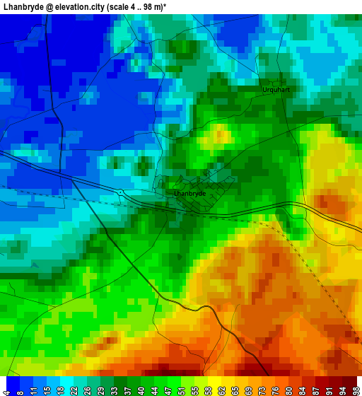 Lhanbryde elevation map