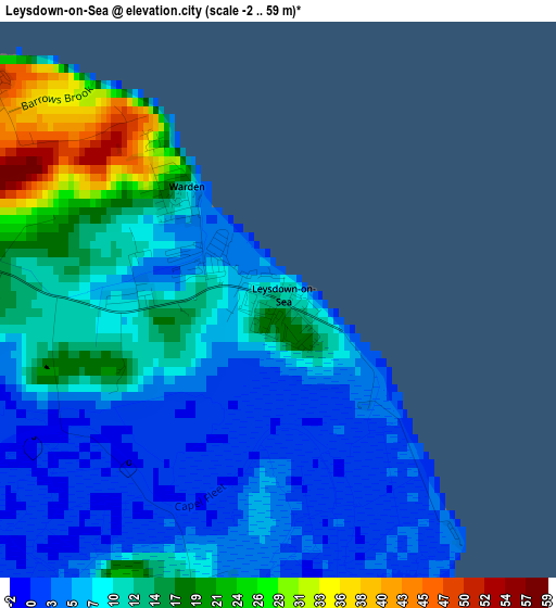 Leysdown-on-Sea elevation map