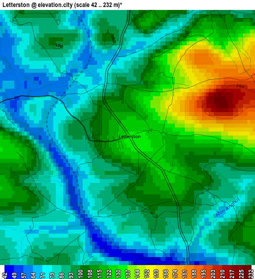 Letterston elevation map