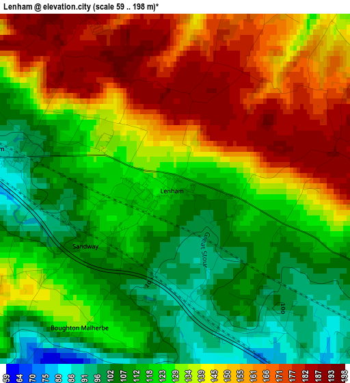 Lenham elevation map