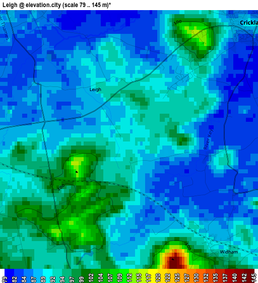 Leigh elevation map