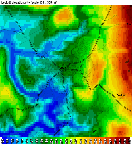 Leek elevation map