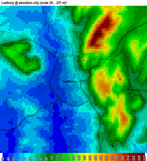 Ledbury elevation map