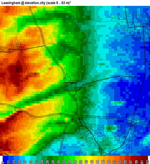 Leasingham elevation map