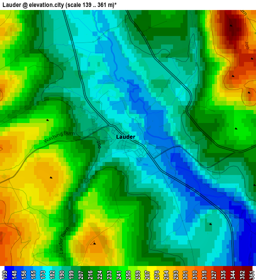 Lauder elevation map