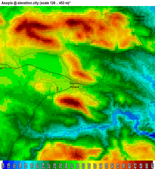 Asopía elevation map