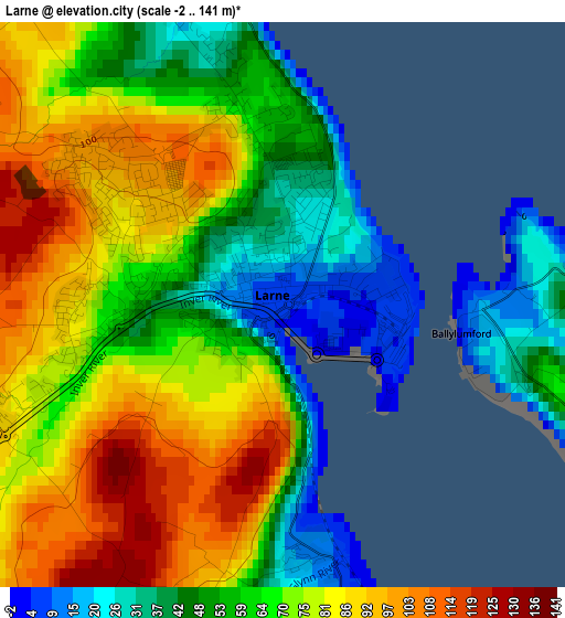 Larne elevation map