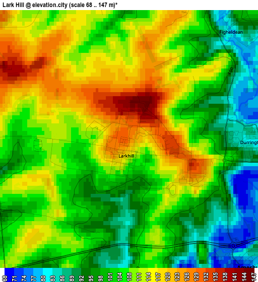 Lark Hill elevation map