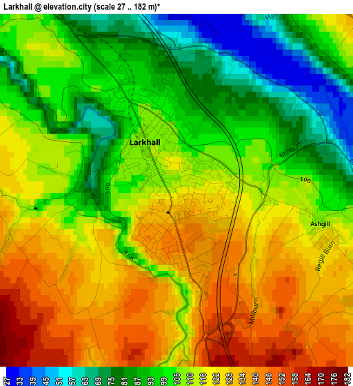 Larkhall elevation map