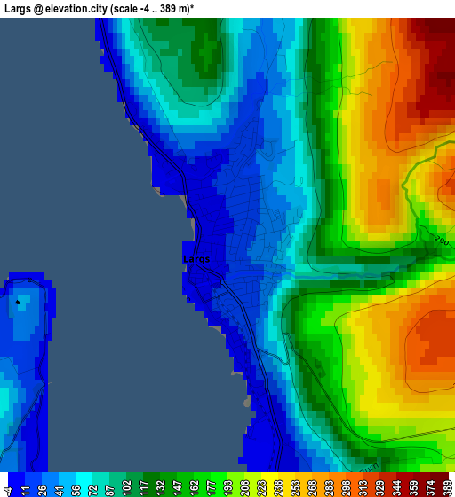 Largs elevation map