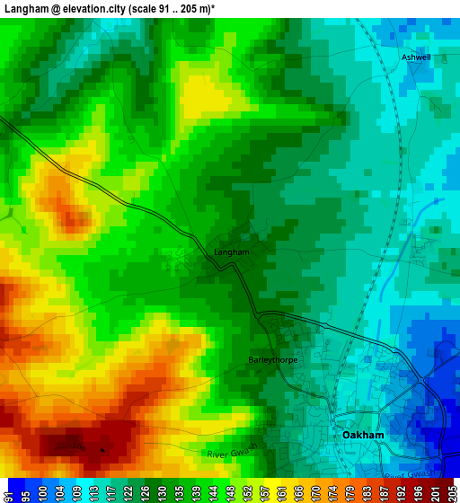 Langham elevation map