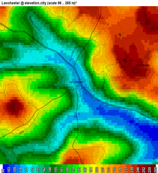 Lanchester elevation map