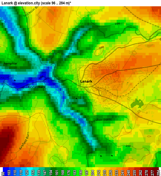 Lanark elevation map