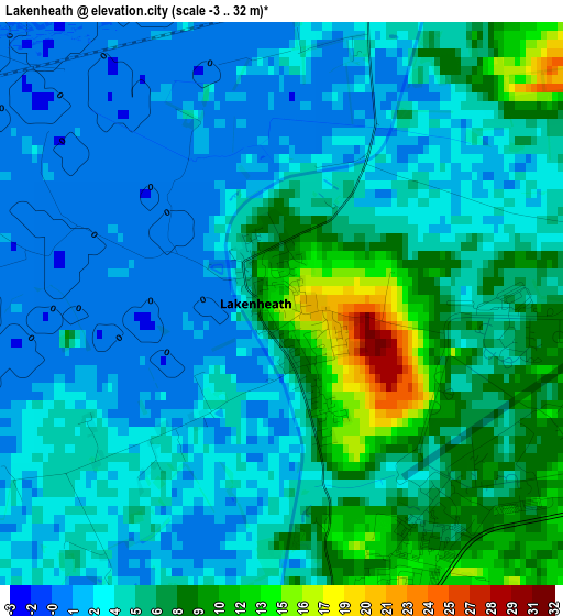 Lakenheath elevation map