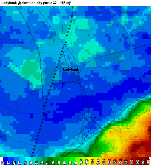 Ladybank elevation map