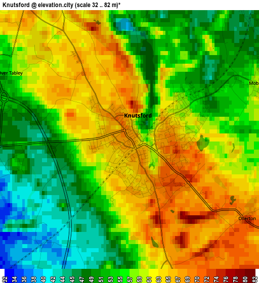 Knutsford elevation map