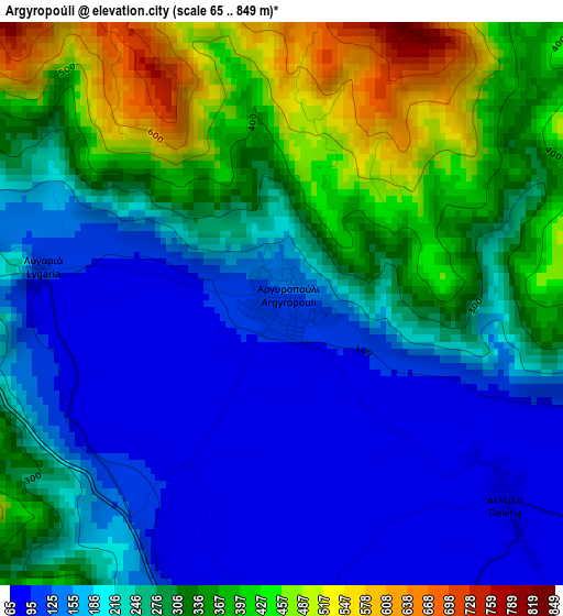 Argyropoúli elevation map