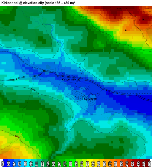 Kirkconnel elevation map