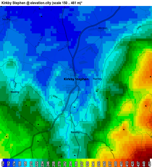 Kirkby Stephen elevation map