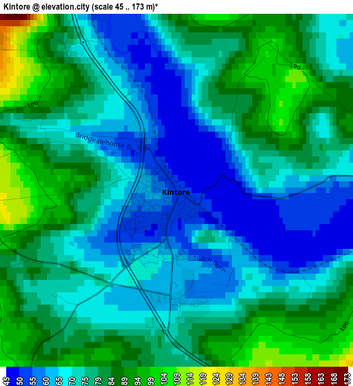 Kintore elevation map