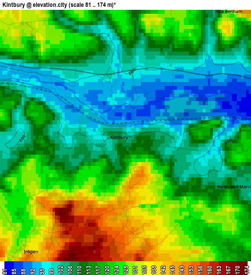 Kintbury elevation map