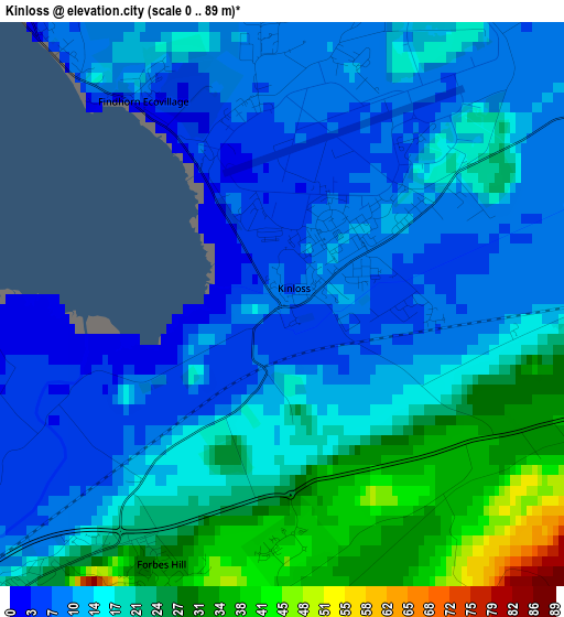 Kinloss elevation map