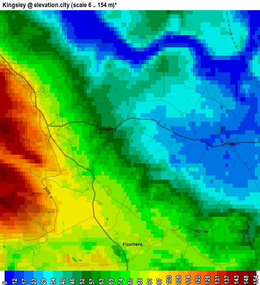 Kingsley elevation map