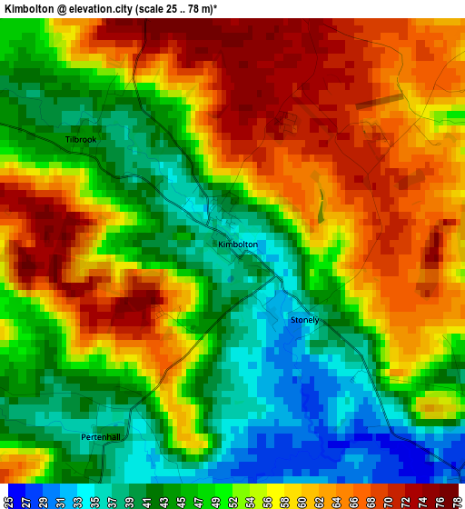 Kimbolton elevation map