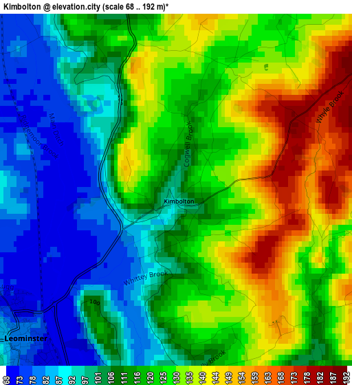 Kimbolton elevation map