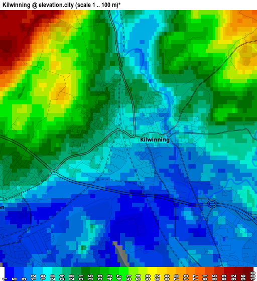 Kilwinning elevation map