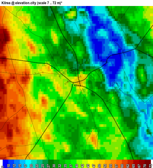 Kilrea elevation map