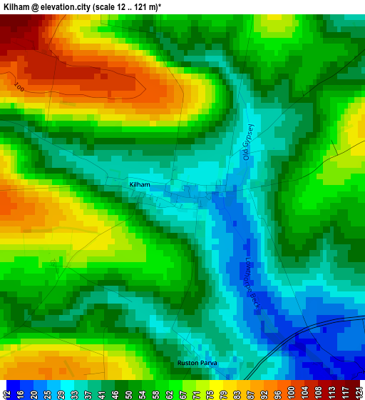 Kilham elevation map