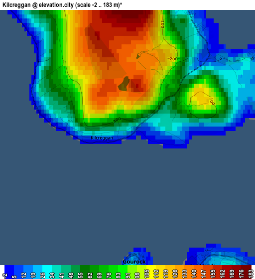 Kilcreggan elevation map