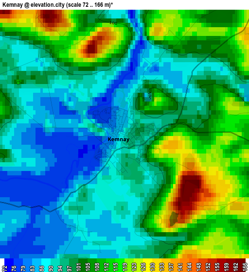 Kemnay elevation map