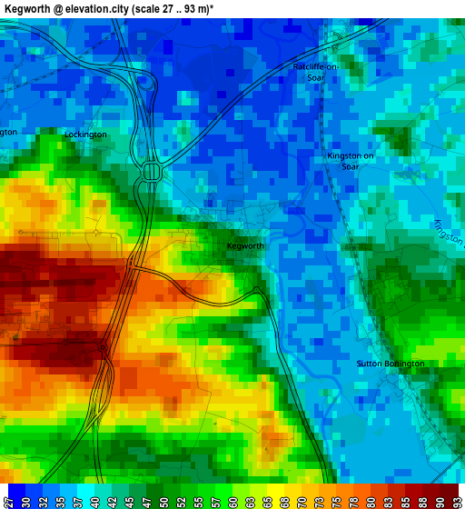 Kegworth elevation map