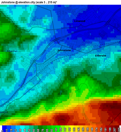 Johnstone elevation map
