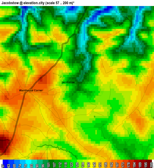 Jacobstow elevation map