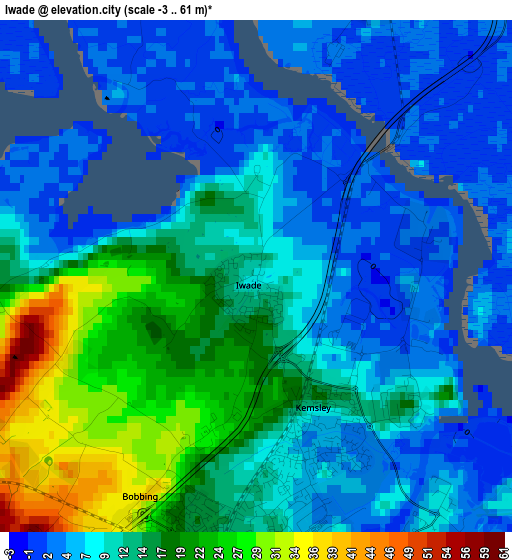 Iwade elevation map