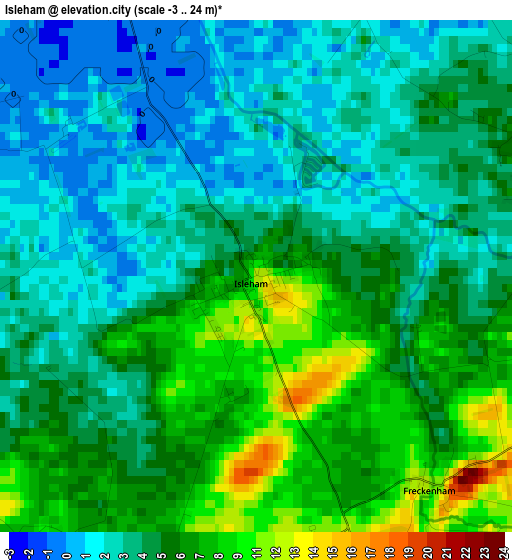 Isleham elevation map